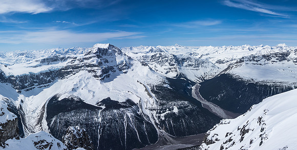 Looking far down the Athabasca River valley.