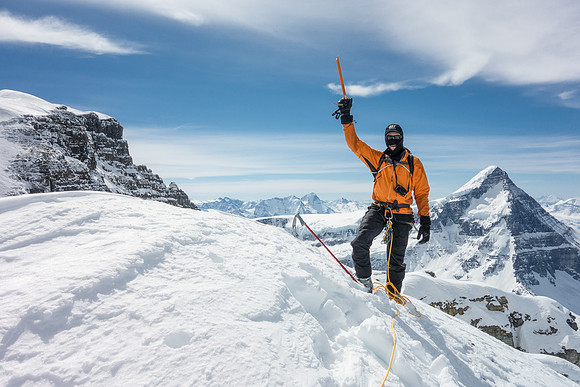 Yeah baby!! Summit of West Twin with Columbia in the background.
