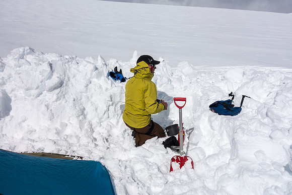 Digging out our camp.