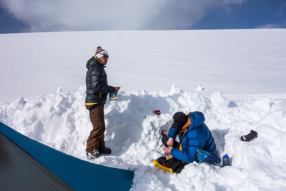 Camping on the Columbia Icefield.