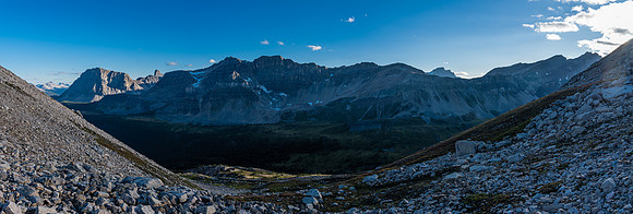 Views back across the Pipestone from the 2nd col to the 1st one at center right.