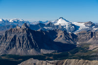 Minnow Peak at fg left with Mount Hector at right.