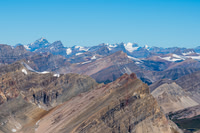 Mount Forbes and Outram at left with the Lyells at right.