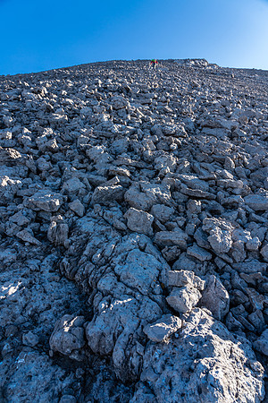 Endless rubble slopes to the summit - these were stable at least!