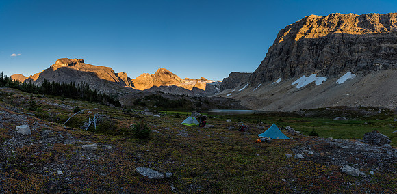 At camp with Deluc at distant center.