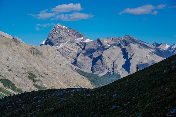 Cataract Peak looms over the Pipestone River Valley.