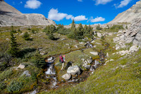 Beautiful afternoon hiking up to the first col.