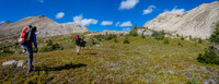 Hiking up to the col east of Mosquito Mountain (C).