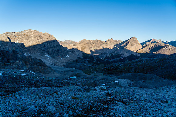 Views back down our approach to the glacier.
