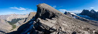 Stunning positions on the NW ridge. Deluc at right, Roaring Creek at lower left.