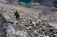 Descending scree on Dip Slope Mountain.