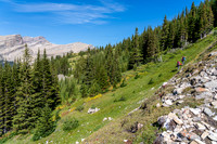 A steep grind up to the north shoulder under a hot sun.
