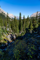 Descending into the valley north of our Deluc bivy site.