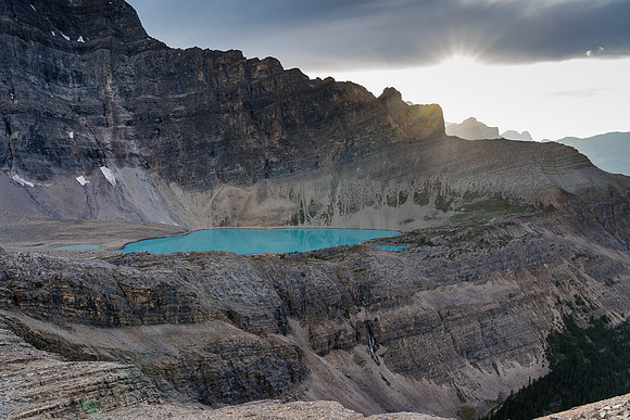 Late evening views from the SE face of Dip Slope to the wonderful upper lake.