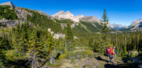Descending into the valley north of our Deluc bivy site.