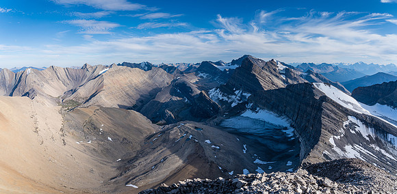 Snort and Bleat Peak at left, McConnell at center and Cataract Peak at distant right.
