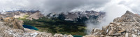 Upper (L) and Lower (C) Fish Lakes from the west summit ridge.