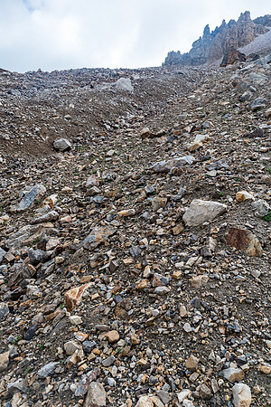 With routefinding you can avoid the worst of the loose rock and stick to smaller (and firmer) scree.