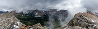 Dramatic summit views over the Pipestone River towards Deluc, Little Cataract and Cataract Peak (R).