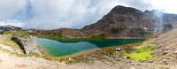 A small, unexpected pond at the bottom of Minnow Peak's west scree slopes.