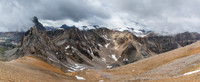Molar Mountain at left with Hector and Andromache hidden in clouds to its right.