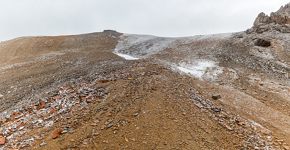 I went slightly right here to attain the ridge. The summit visible here is a false one.