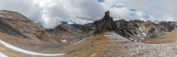 Looking back down the south ridge. My approach at right.