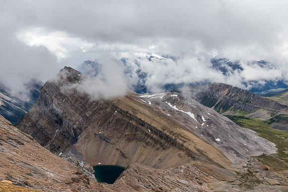 Views south over an unnamed summit towards the Drummond / Cyclone area.