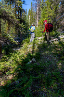 Relatively easy hiking up climber's right (east) of the outlet stream.