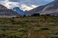 Hiking up the Clearwater Trail to Devon Lakes and Clearwater Pass.
