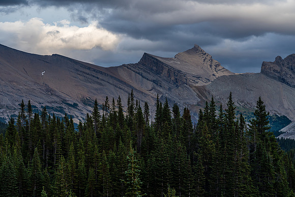 Views back down the Clearwater Trail to Dip Slope Mountain.