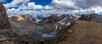 Views from the SE ridge looking NE towards Martin and Trident Lakes and down the Clearwater River.