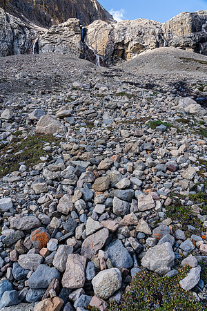 Hiking up scree to the Crown Jewels.
