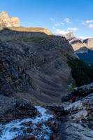Descending the NW drainage / headwall towards the Clearwater River.