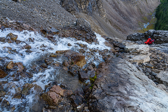 Descending the NW drainage / headwall towards the Clearwater River.