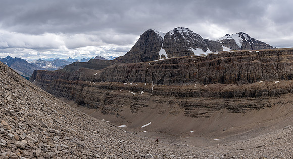 An incredible view opens up over Mike and Cornelius including South Tower, Crown and Willingdon (R).
