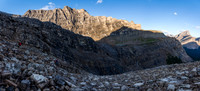 Descending the NW drainage / headwall towards the Clearwater River.