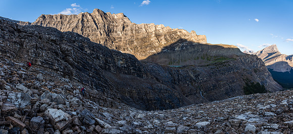 Descending the NW drainage / headwall towards the Clearwater River.
