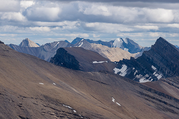 Bleat (L), Snort, McConnell and Dip Slope Mountain (R).
