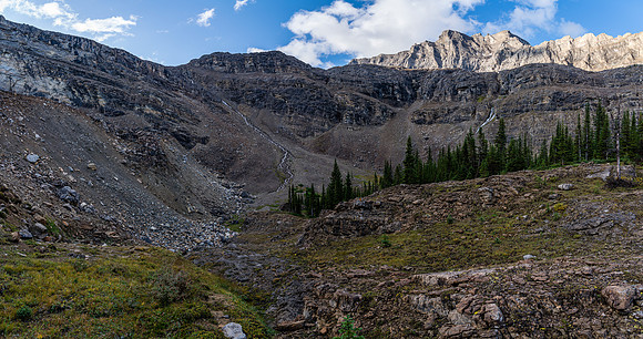 Looking back at the exit ramp / stream to Dip Slope Mountain.
