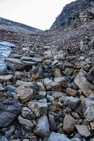 Descending the NW drainage / headwall towards the Clearwater River.