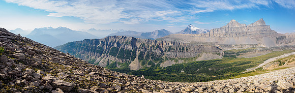 Ascending the south ridge of Whiskey Papa views of Hector and Molar.