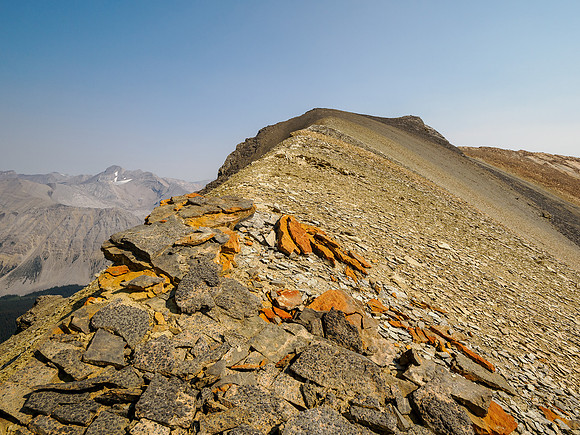 Views up the SW ridge of Minnow Peak.
