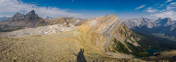 Descending the NW ridge of Whiskey Papa views to Molar, Minnow and Cataract Peak.