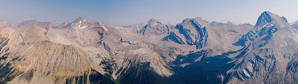 Deluc (L), Three Brothers Lake, Little Cataract, Cataract Peak (R).