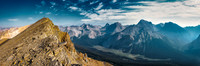 Ascending the south ridge of Whiskey Papa views to Cataract and Forgotten Peak.