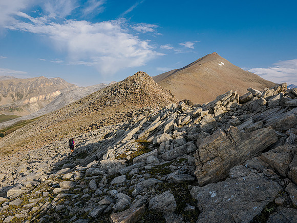 Ascending the south ridge of Whiskey Papa.