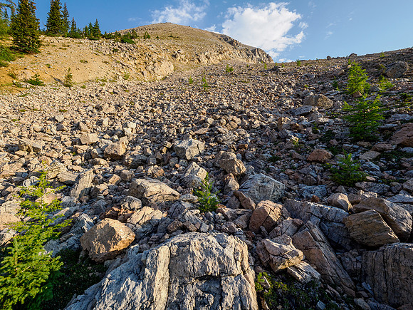 Starting up the south ridge of Whiskey Papa.