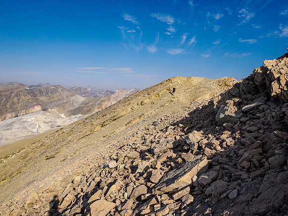 Ascending the south ridge of Whiskey Papa.
