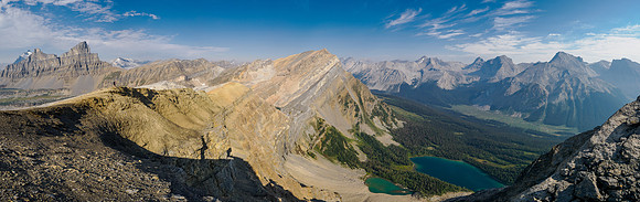 Descending the NW ridge of Whiskey Papa views to Molar, Minnow and Cataract Peak.